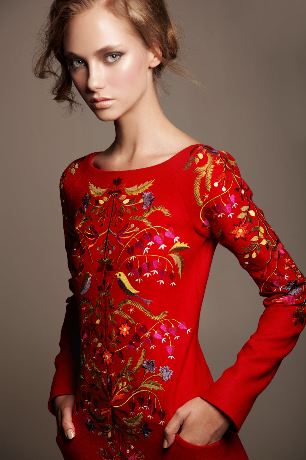Amanjeda by Katrin Kuldma ethnic boho embroideries in Milan, Dolce & Gabbana store