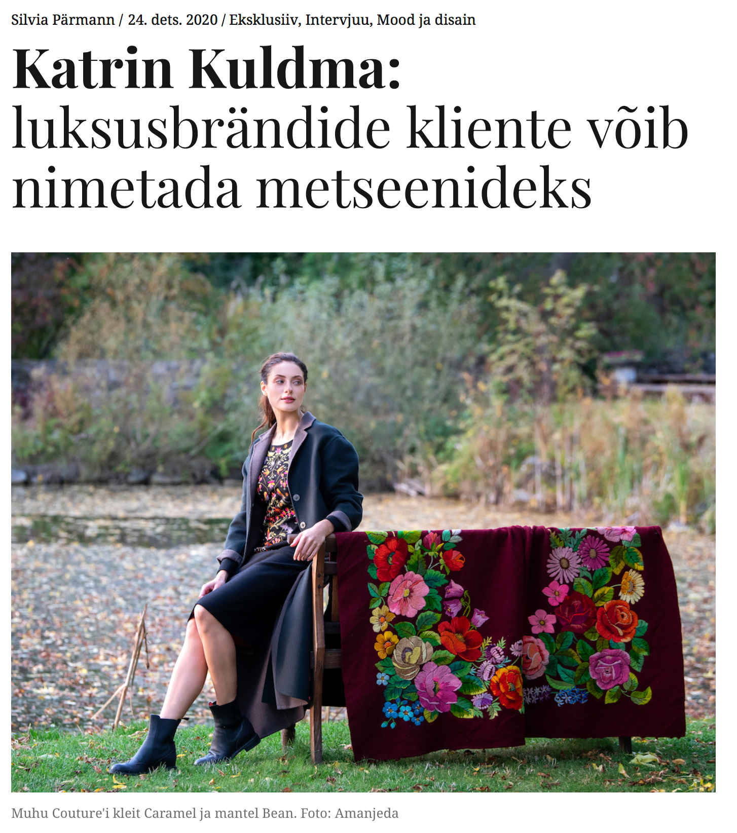 EDASI / AMANJEDA Muhu Couture valiti Eesti Rahva Muuseumi kogudesse.