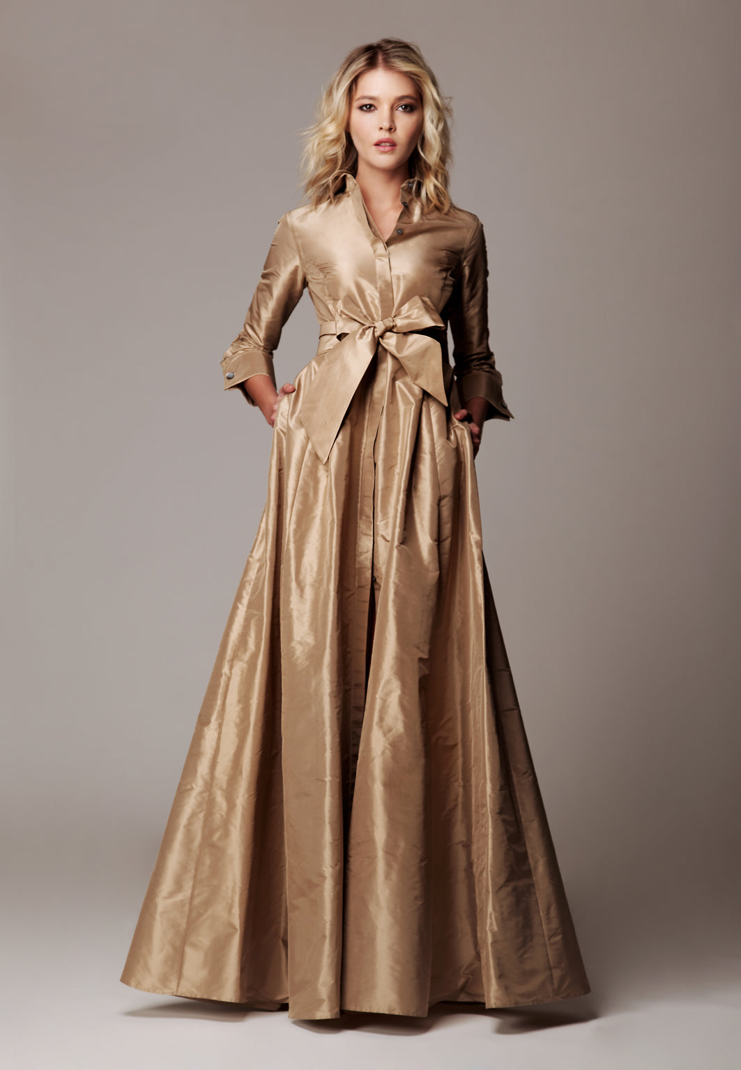 Shirtdress "KATE MAXI" / Luxury Silk Shantung