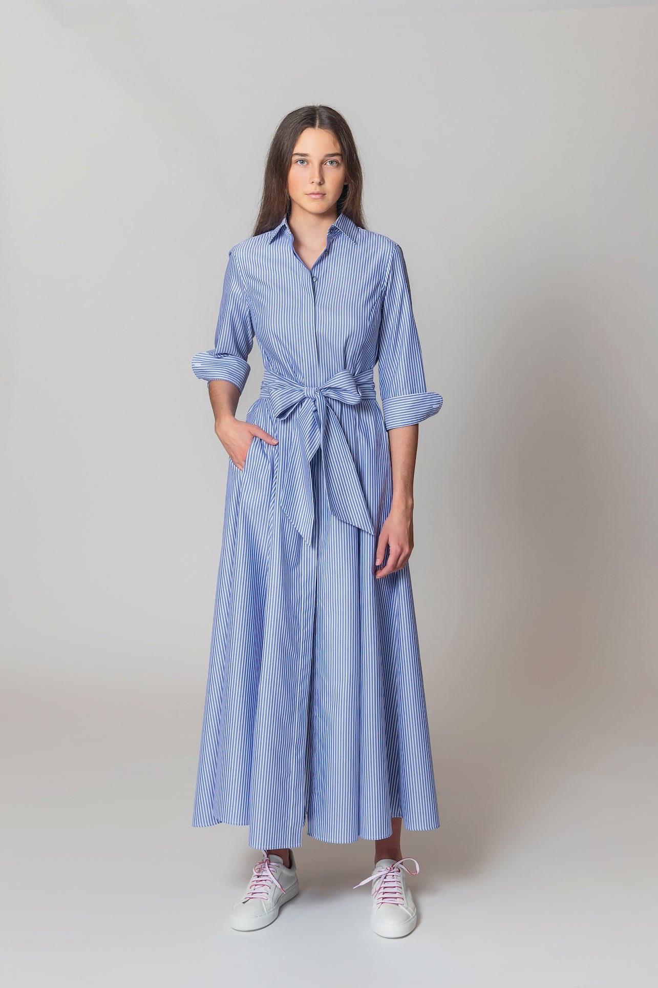 Shirtdress "KATE MIDI" / Royal Oxford 2ply Cotton