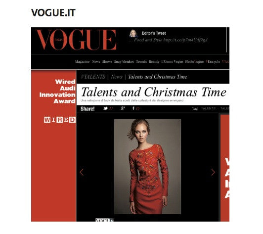 VOGUE.IT / AMANJEDA RED DRESS FOR CHRISTMAS