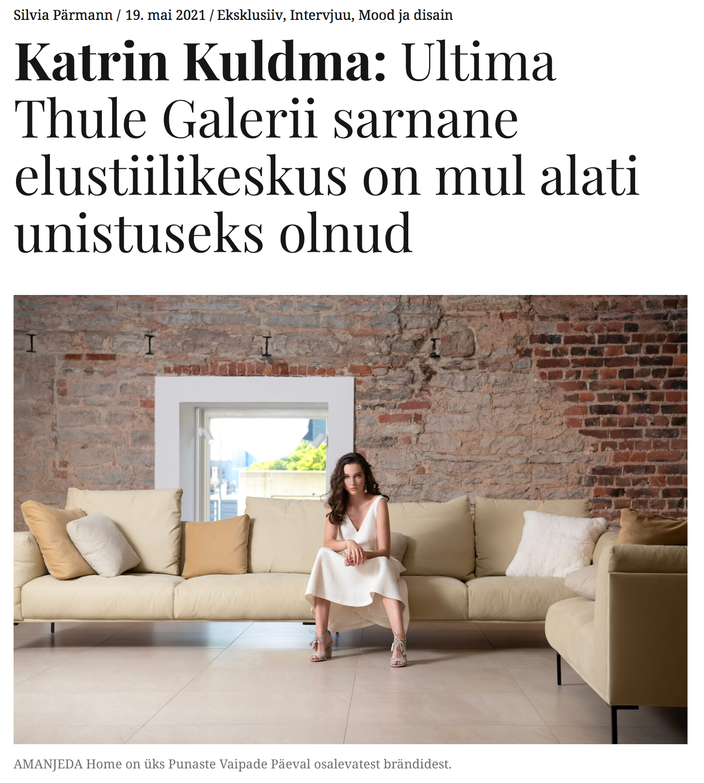 EDASI / AMANJEDA by Katrin Kuldma moemaja avamine Maakri Kvartalis, Ultima Thule Galeriis