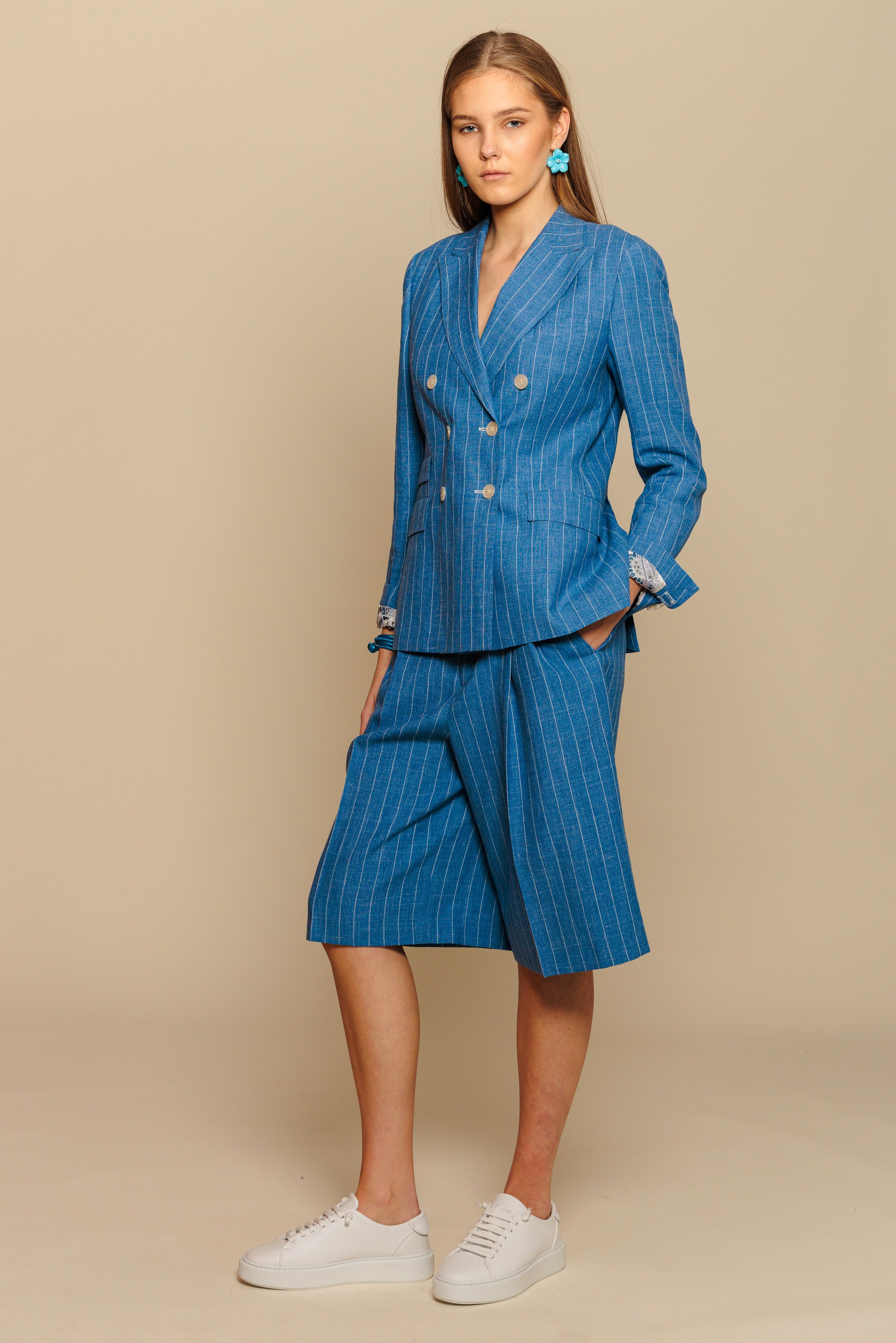 Trousers "BORDEAUX SH" / Superfine Wool, Linen & Silk by Loro Piana
