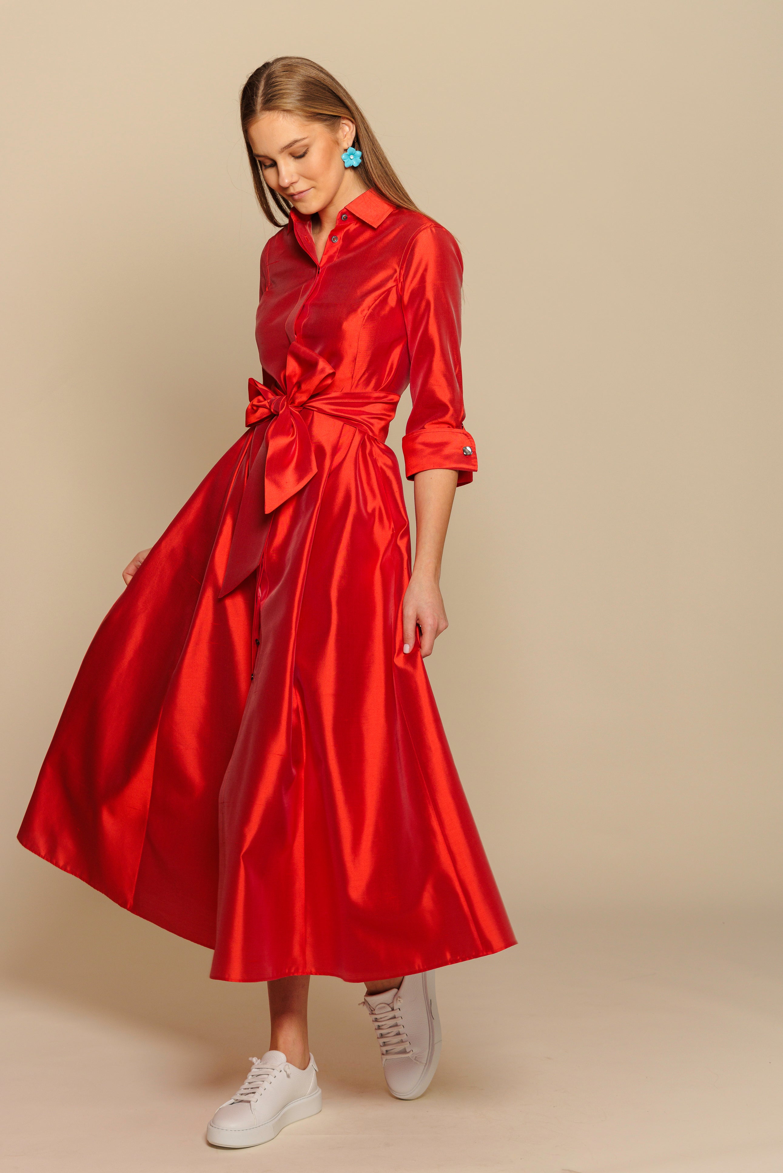 Kleit "KATE MIDI" / Shantung siid