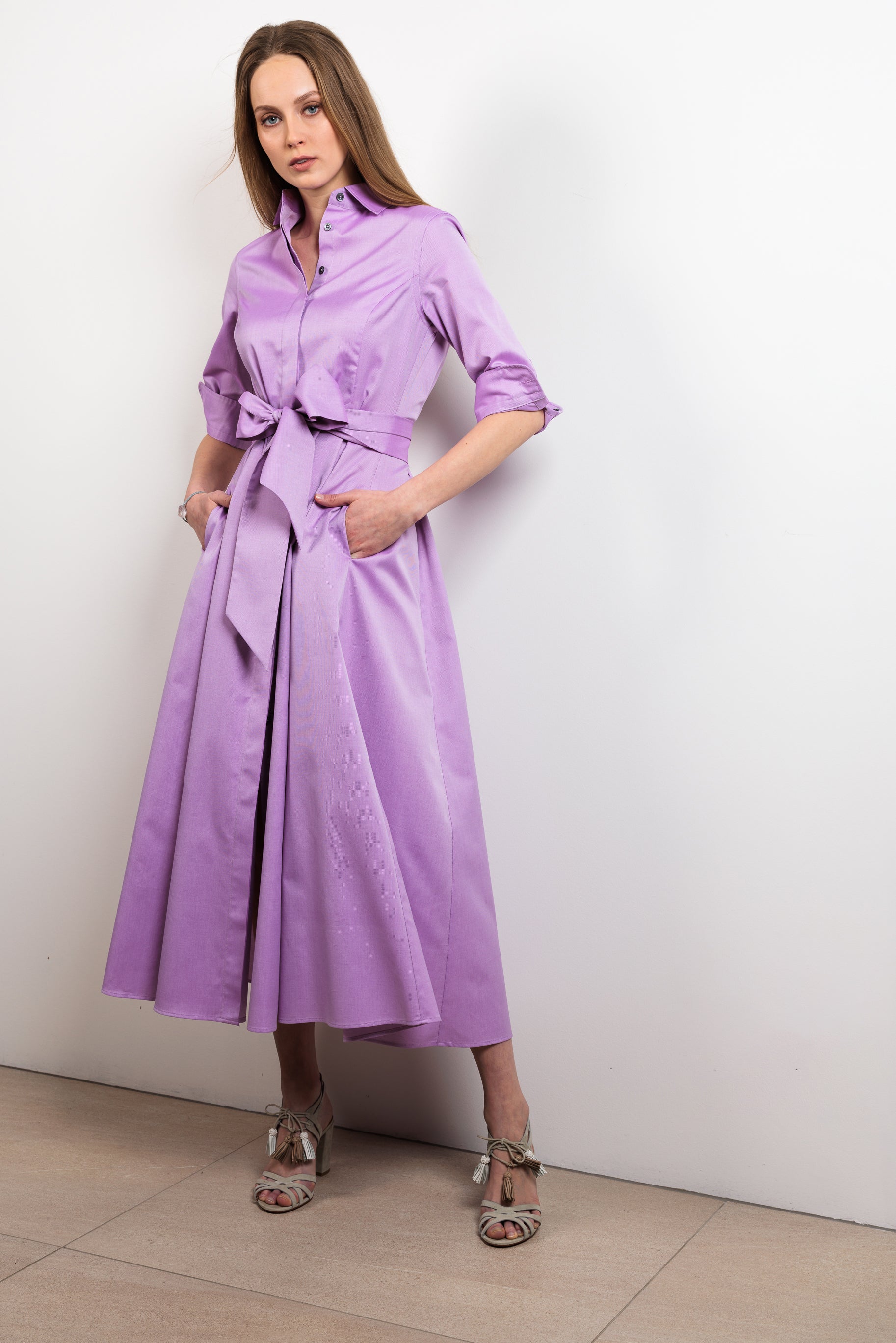 Shirtdress "KATE MIDI" / Royal Oxford Cotton