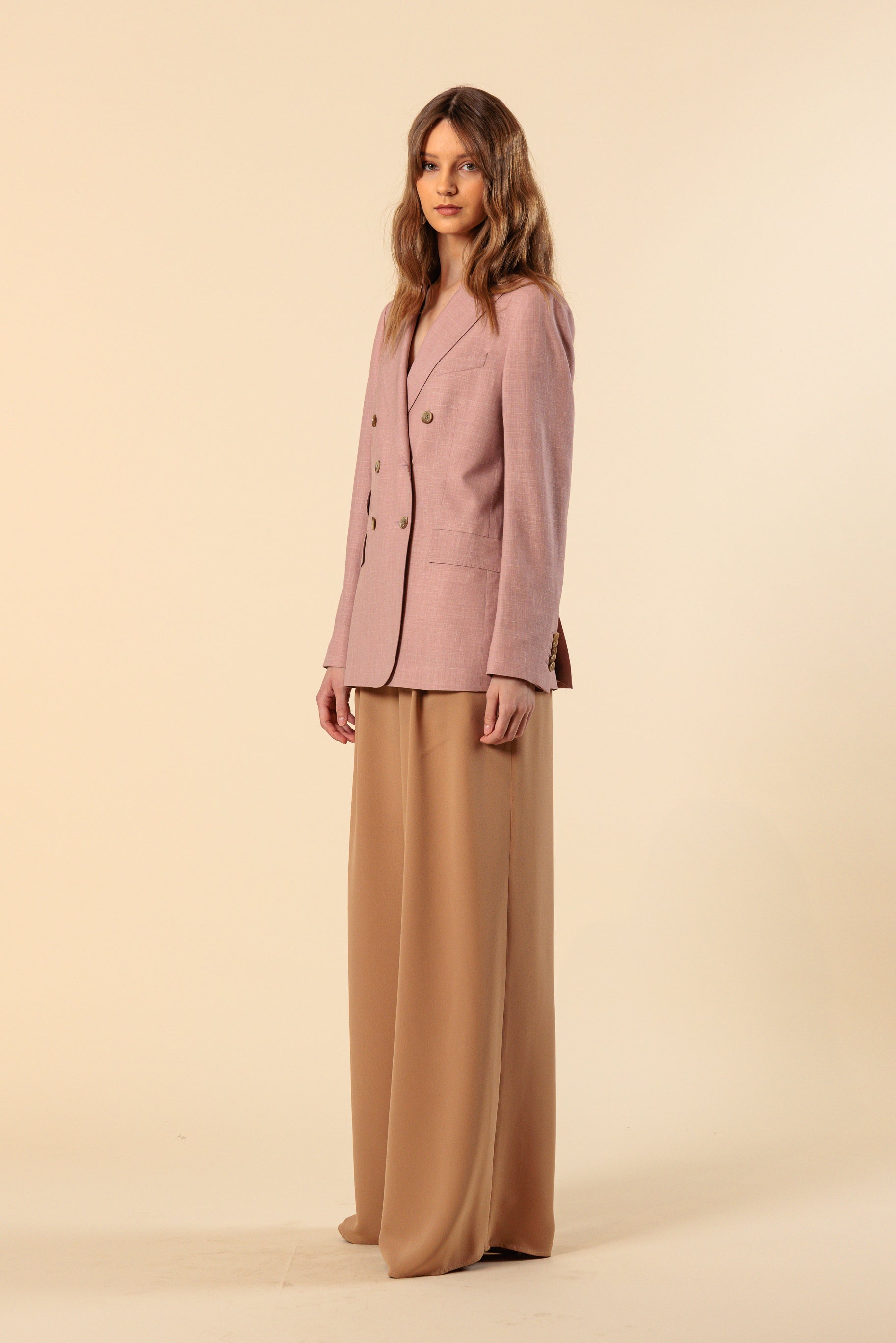 Trousers "BORDEAUX MAXI" / Double Face Silk Cady