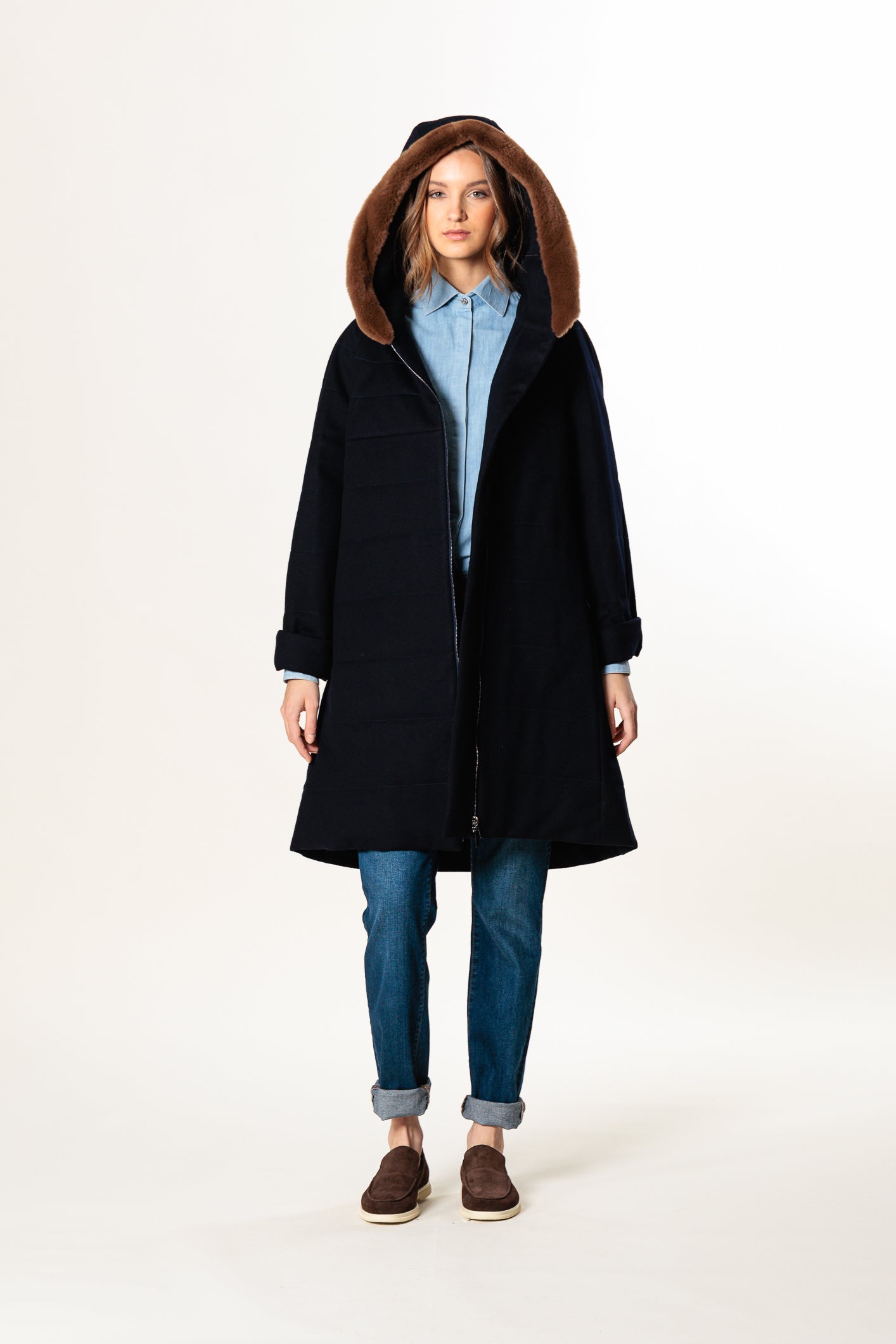 Mantel "ICY F MIDI" / Loro Piana Storm System