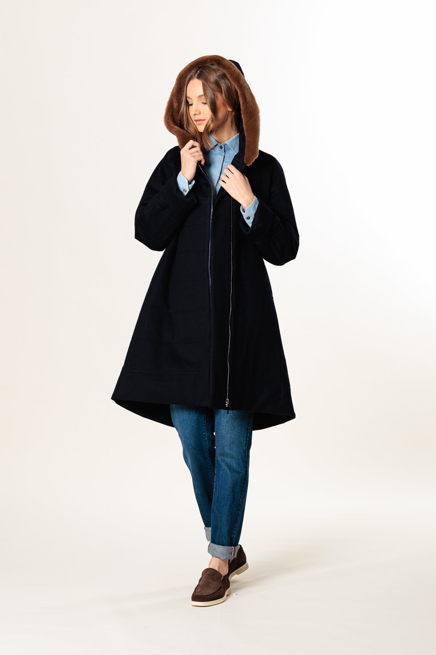 Mantel "ICY F MIDI" / Loro Piana Storm System