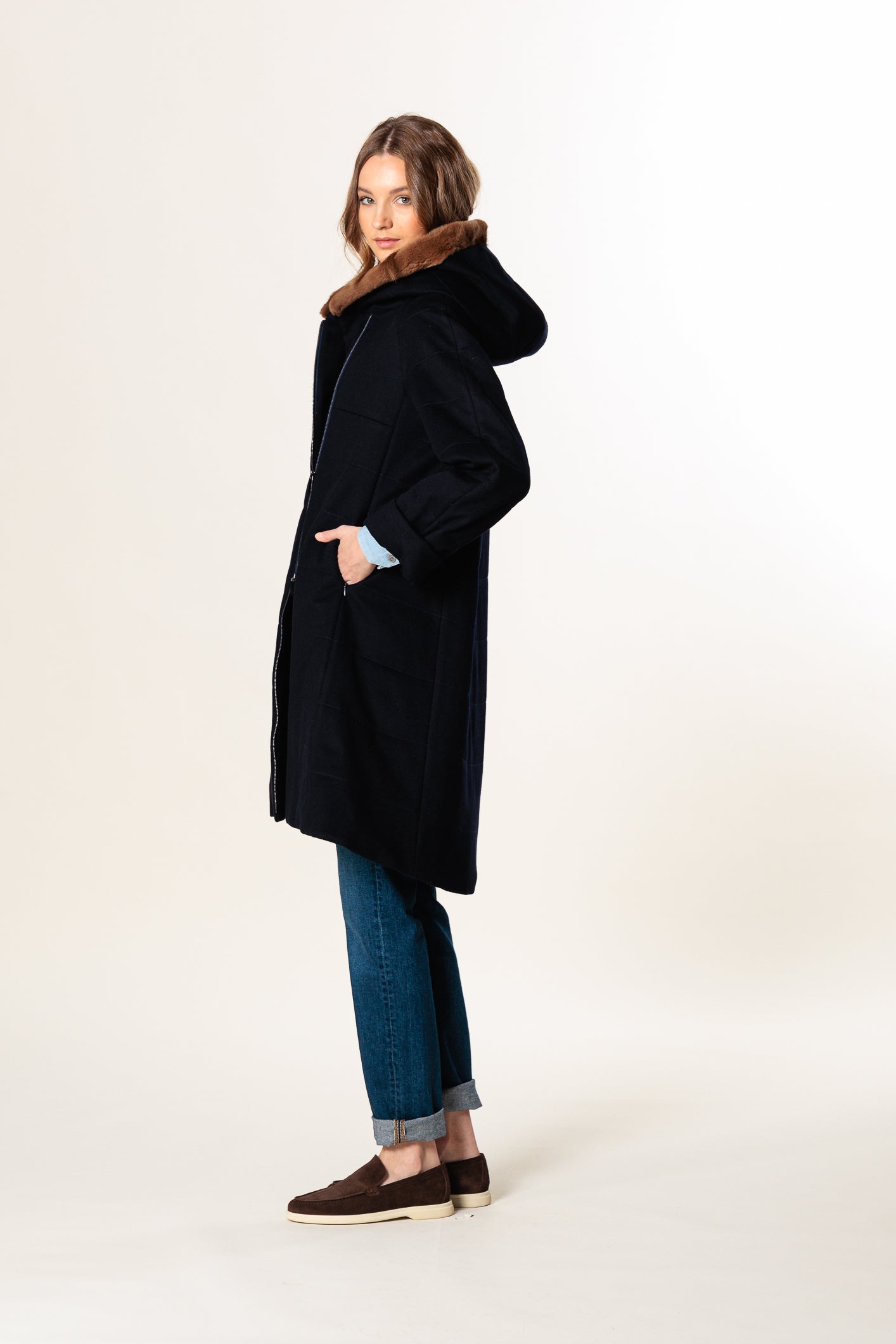 Mantel "ICY F MIDI" / Loro Piana Storm System
