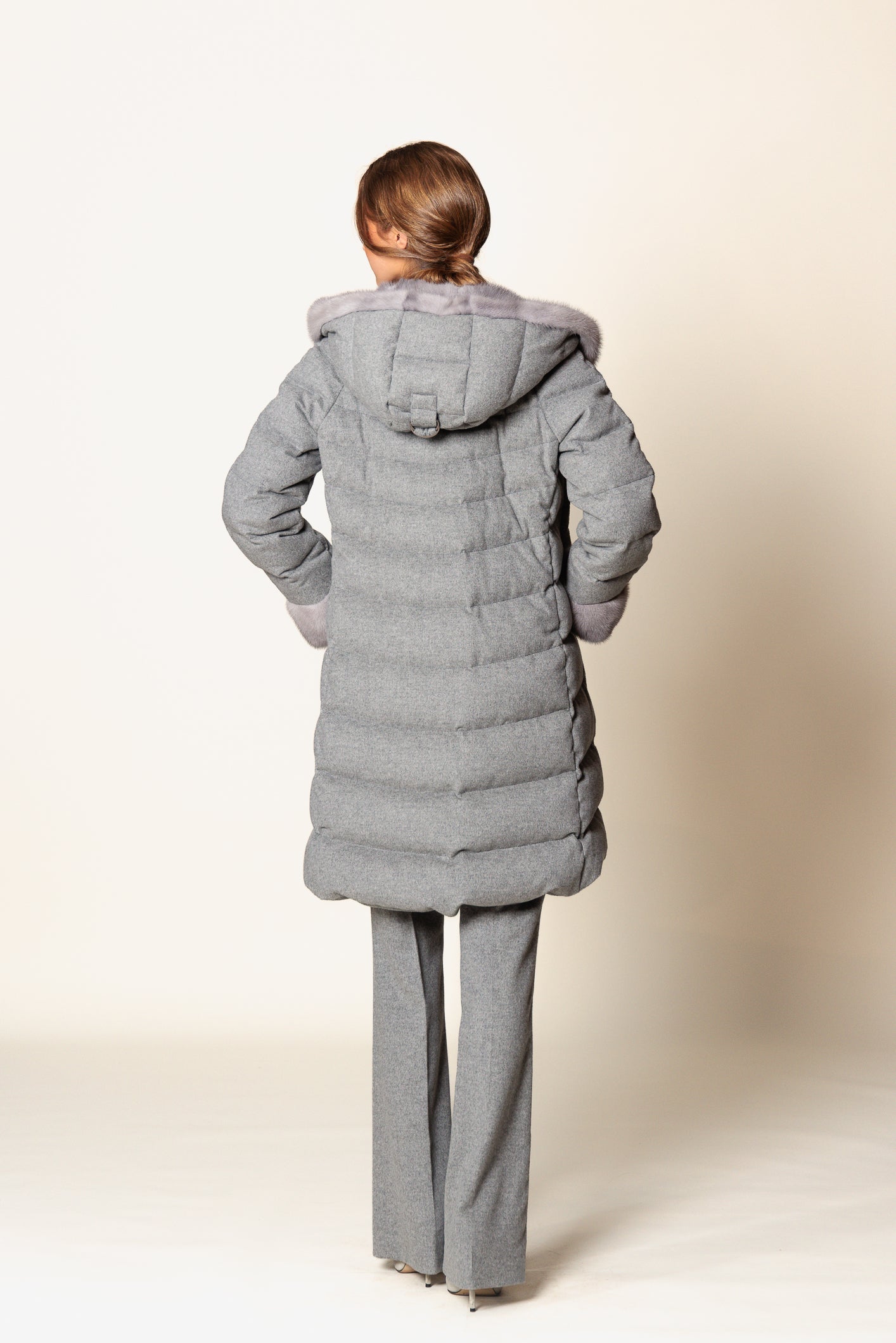Down Coat "ICY MIDI" / Cashmere by Loro Piana with Storm System