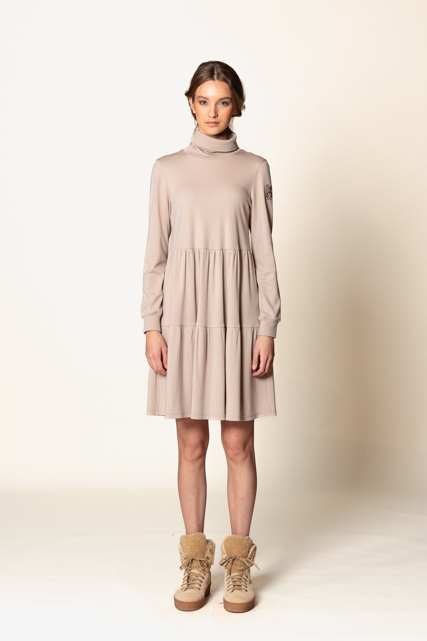 Dress "GRENOBLE HIGH MINI" / Extrafine Merino Wool Jersey