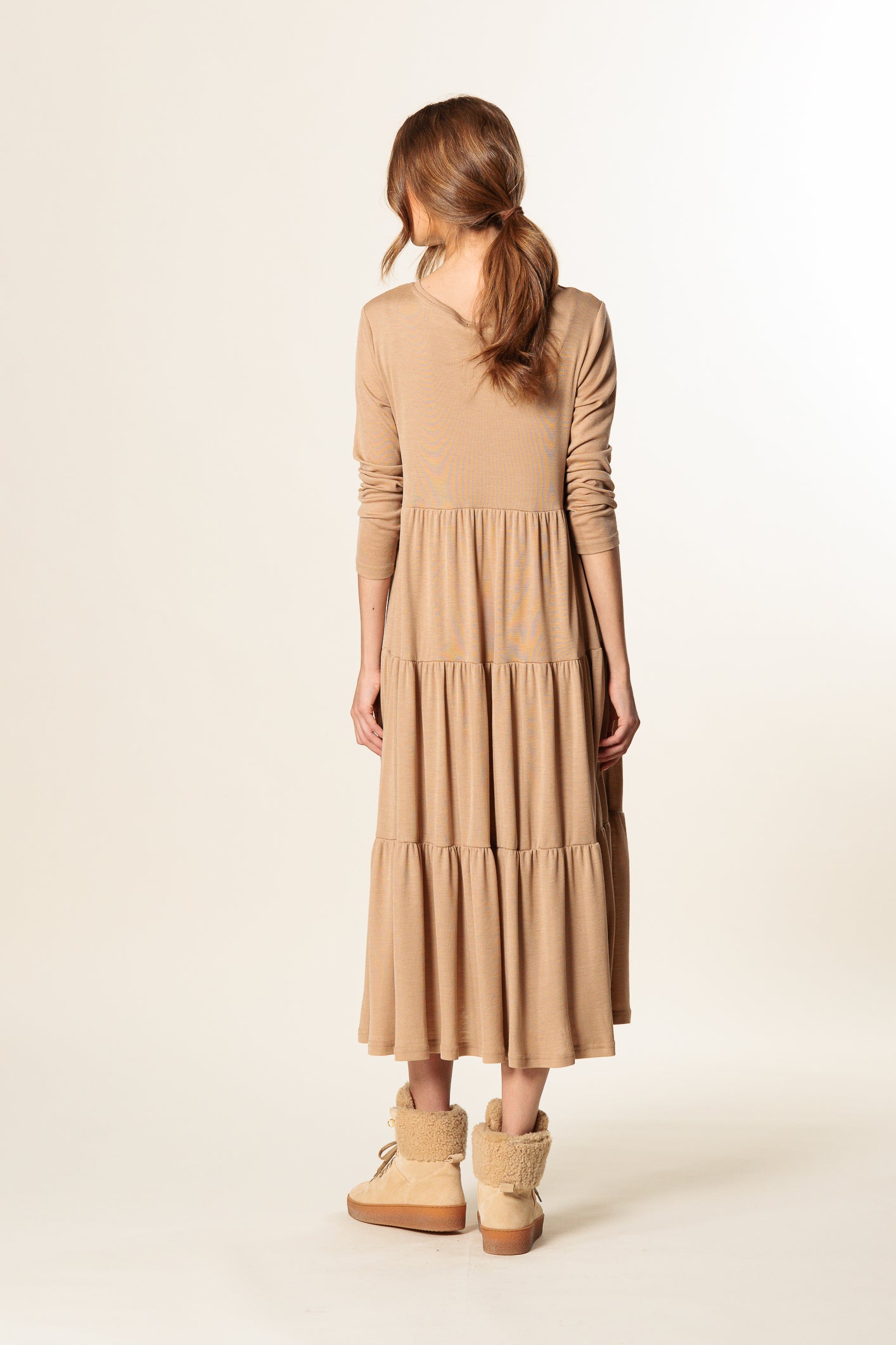 Dress "GRENOBLE MIDI" / Extrafine Merino Wool & Silk Jersey