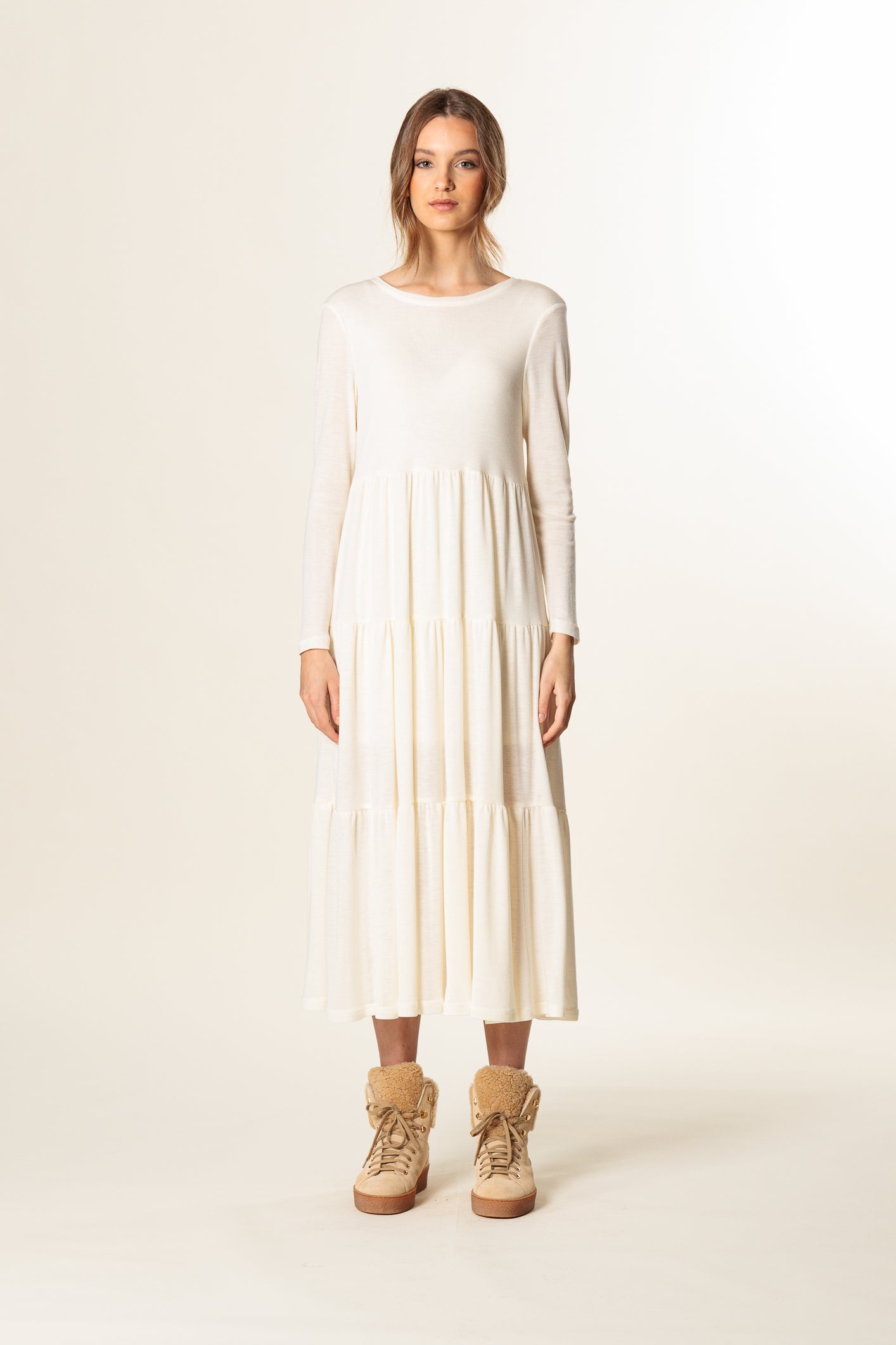 Dress "GRENOBLE MIDI" / Extrafine Merino Wool & Silk Jersey
