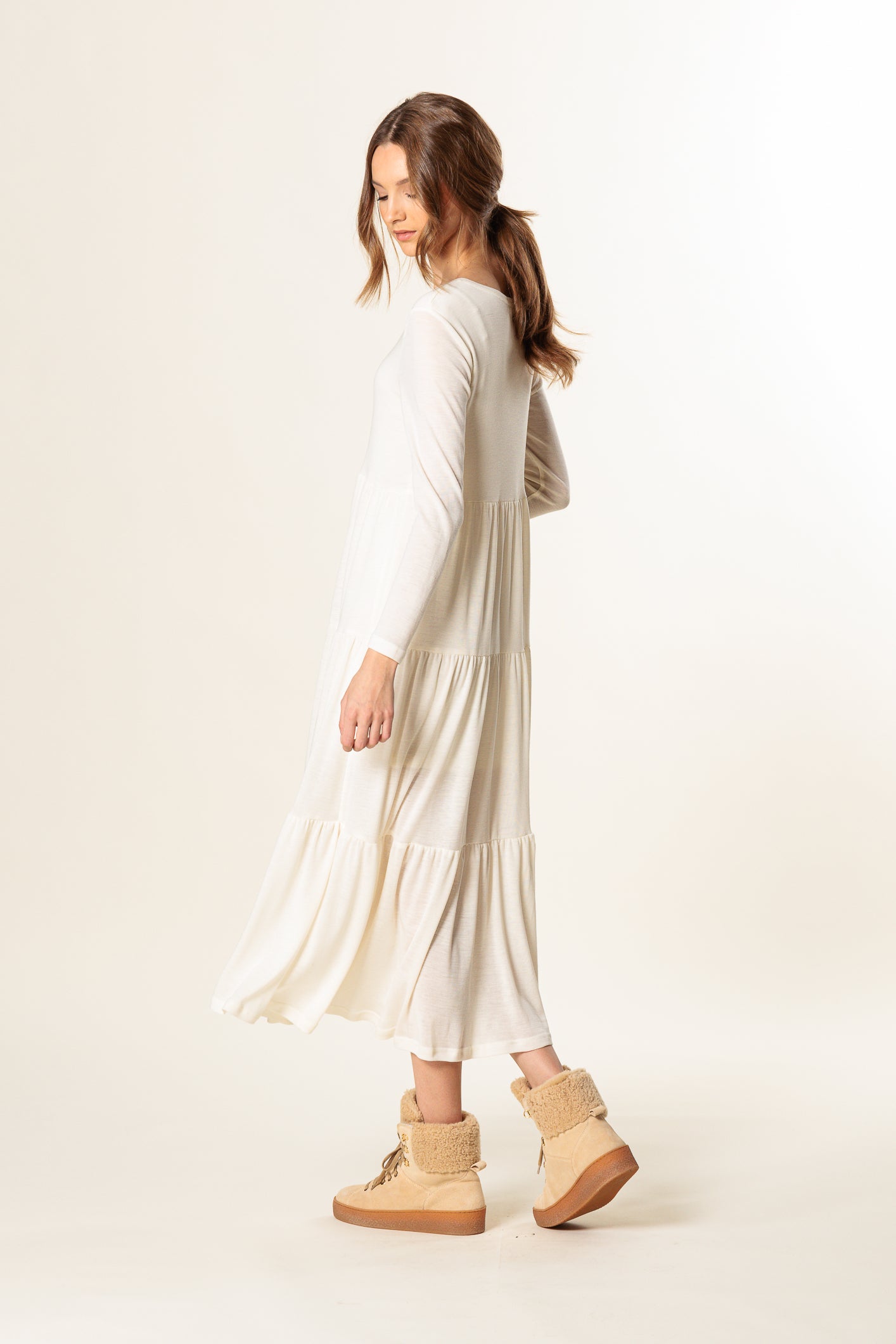 Dress "GRENOBLE MIDI" / Extrafine Merino Wool & Silk Jersey