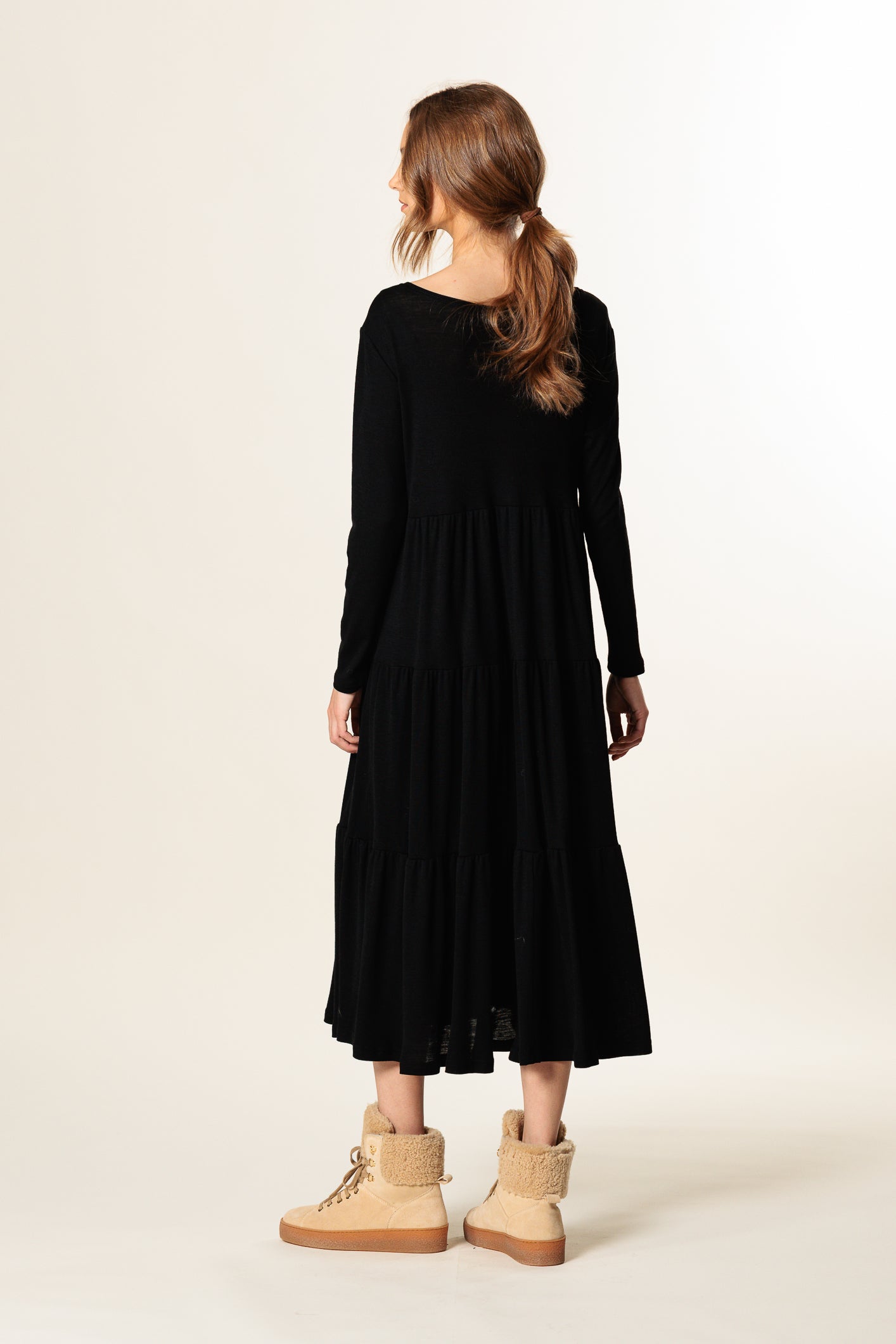 Dress "GRENOBLE MIDI" / Extrafine Merino Wool & Silk Jersey