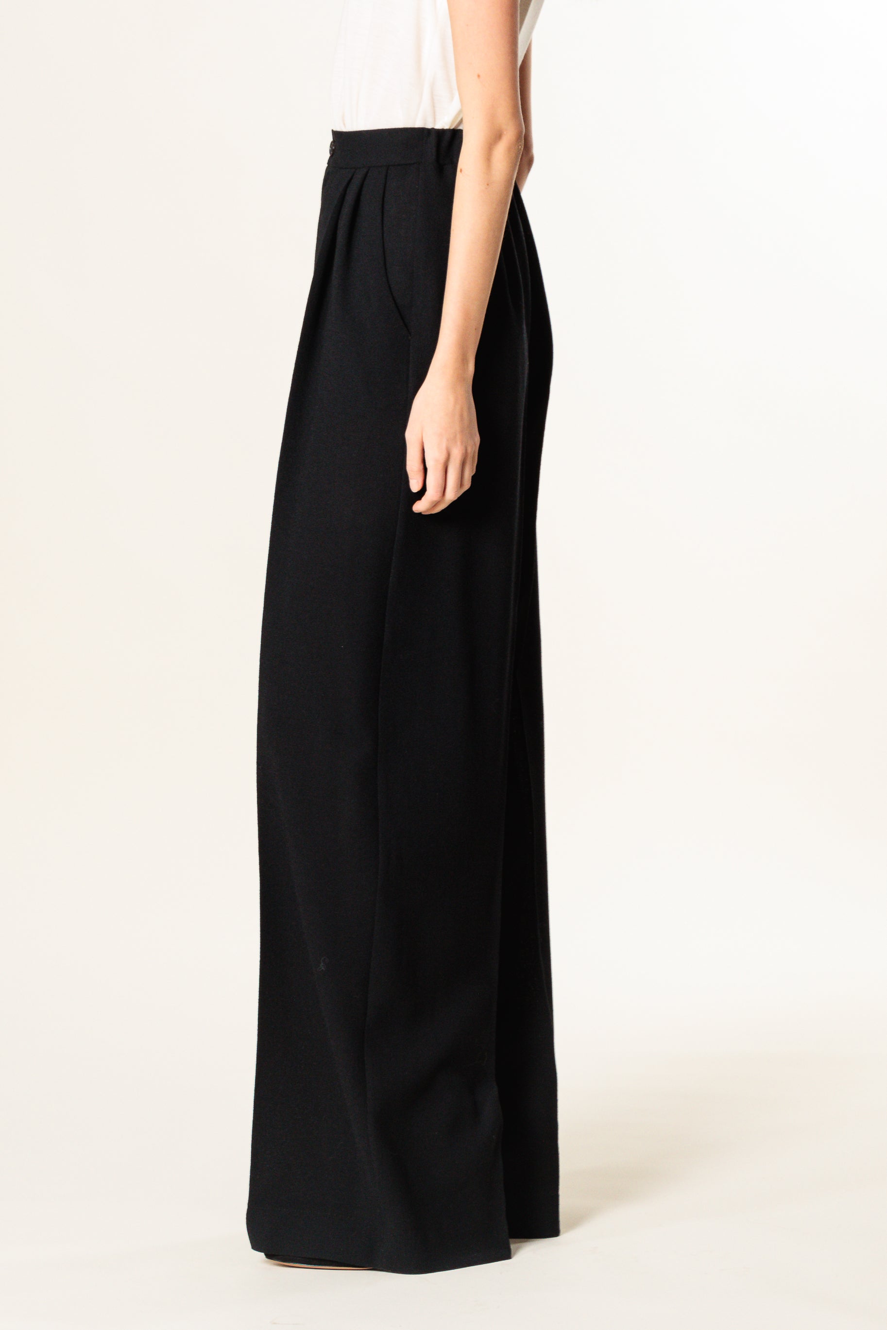 Trousers "BORDEAUX MAXI " / Light Wool Crepe