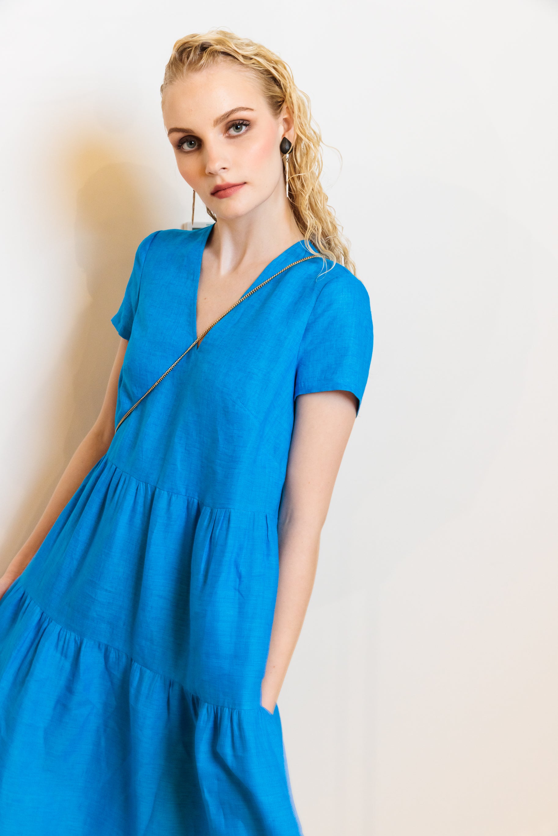 Dress "MAYA BARI" / Fine Linen by Solbiati of Loro Piana