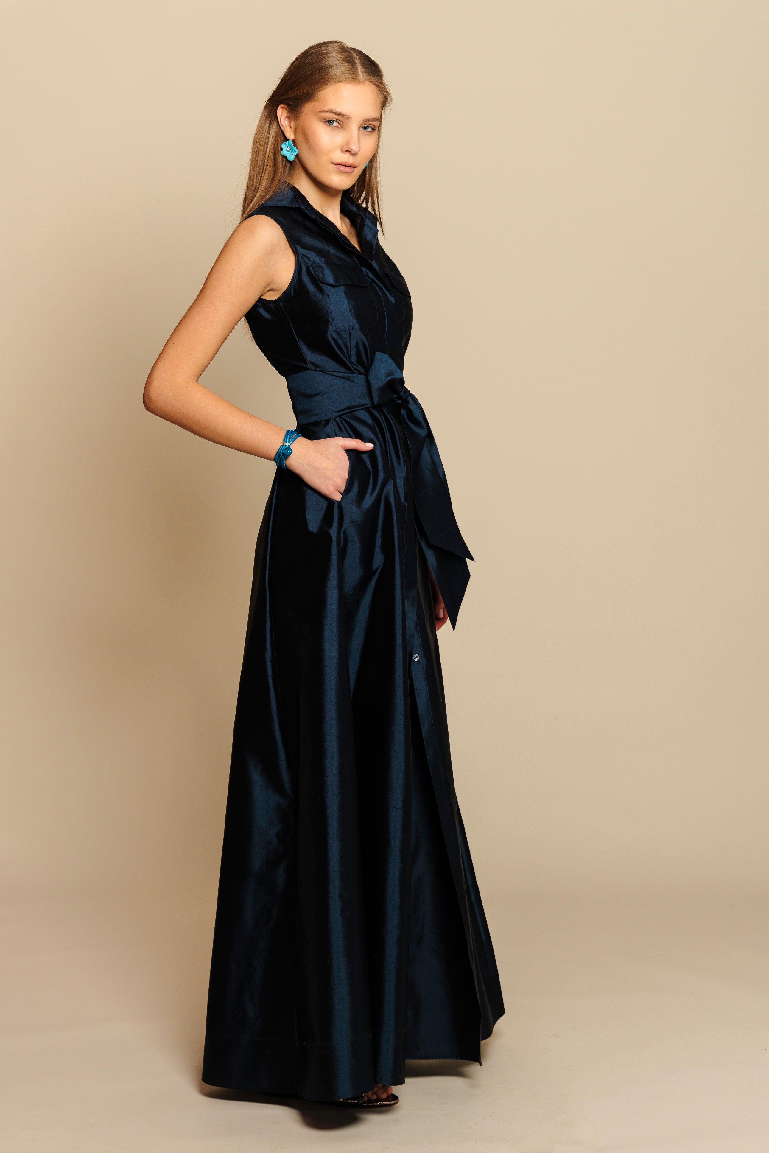 Kleit "KATE MAXI SAFARI" / Shantung siid