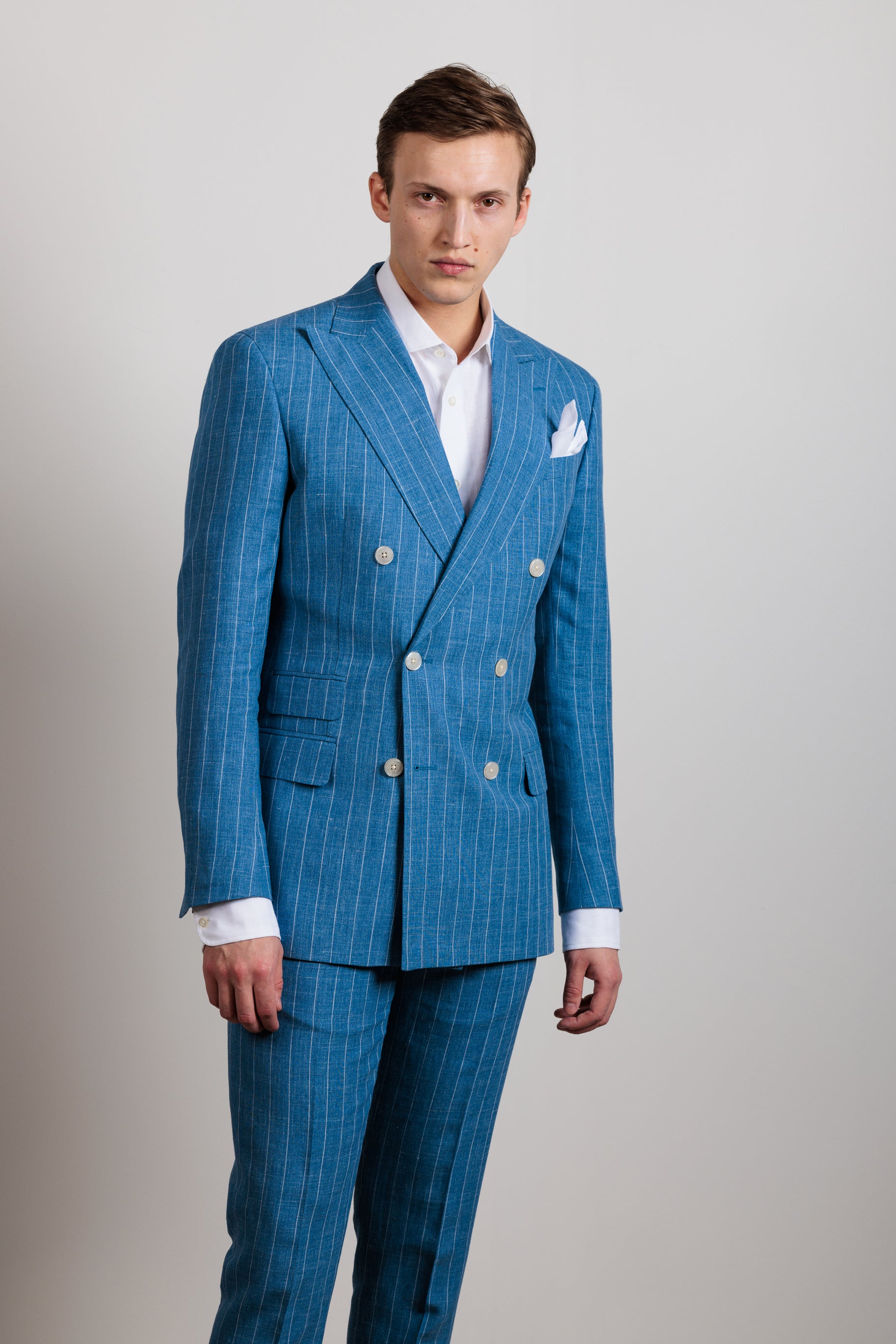 Double Breasted Suit "CITY" / Superfine Wool, Linen & Silk by Loro Piana