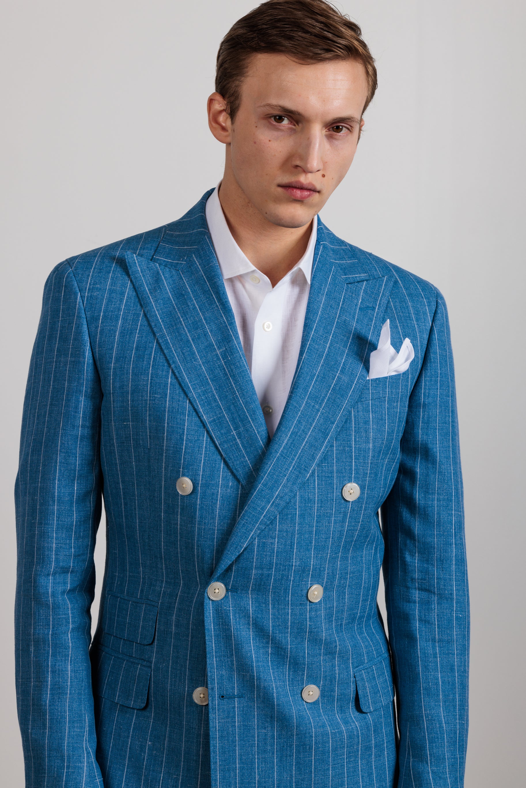 Double Breasted Suit "CITY" / Superfine Wool, Linen & Silk by Loro Piana