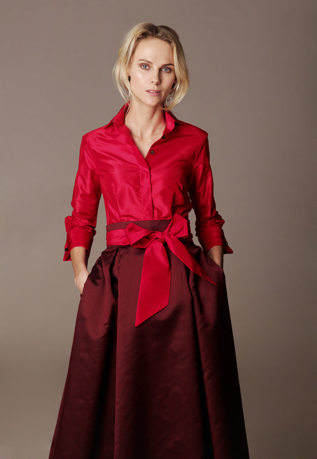 Skirt "DONNA MIDI" / Luxury Silk Shantung