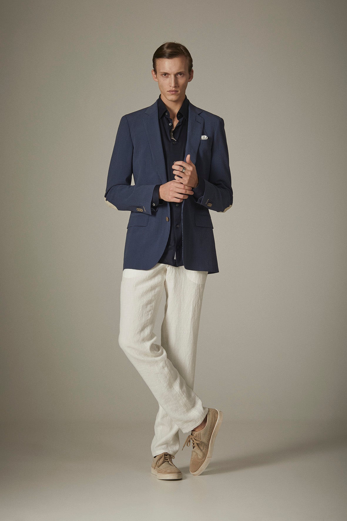 Casual Trousers “SICILY” / Fine Linen by Thomas Mason