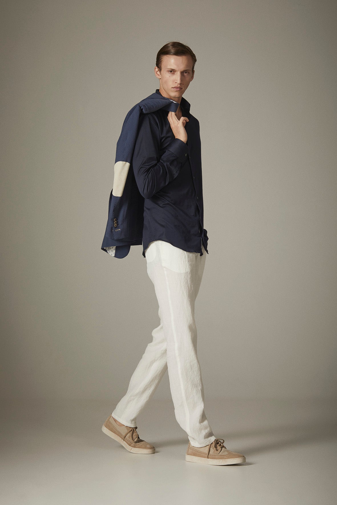 Casual Trousers “SICILY” / Fine Linen by Thomas Mason