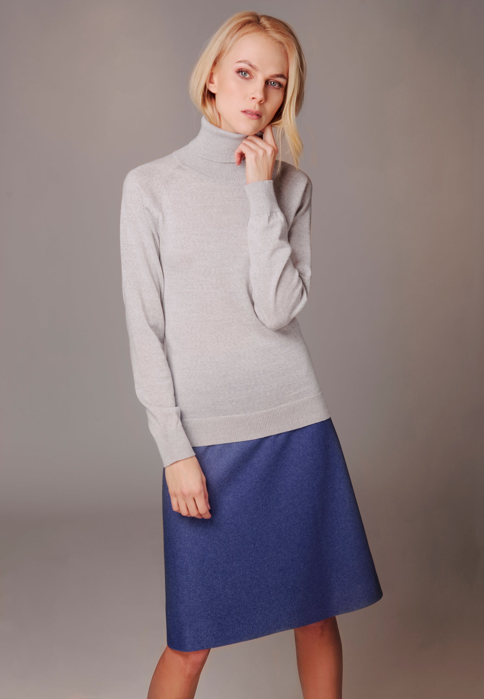 Skirt "MONA A" / Luxury Silk & Cashmere Jersey by Loro Piana